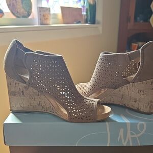 Life Stride Taupe Cutout Wedges
